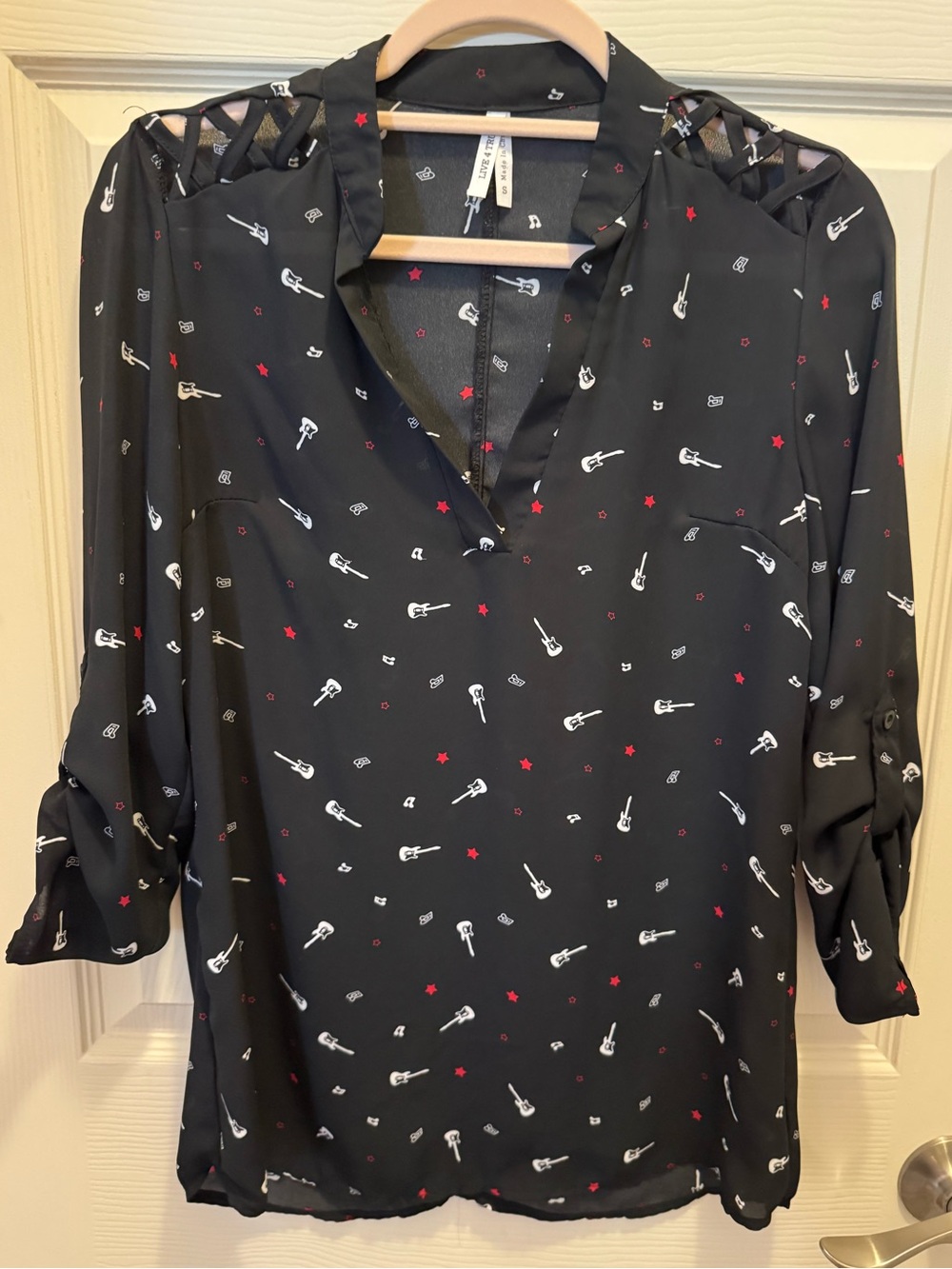 Live 4 Truth Black Electric Guitar & Star Print Blouse
